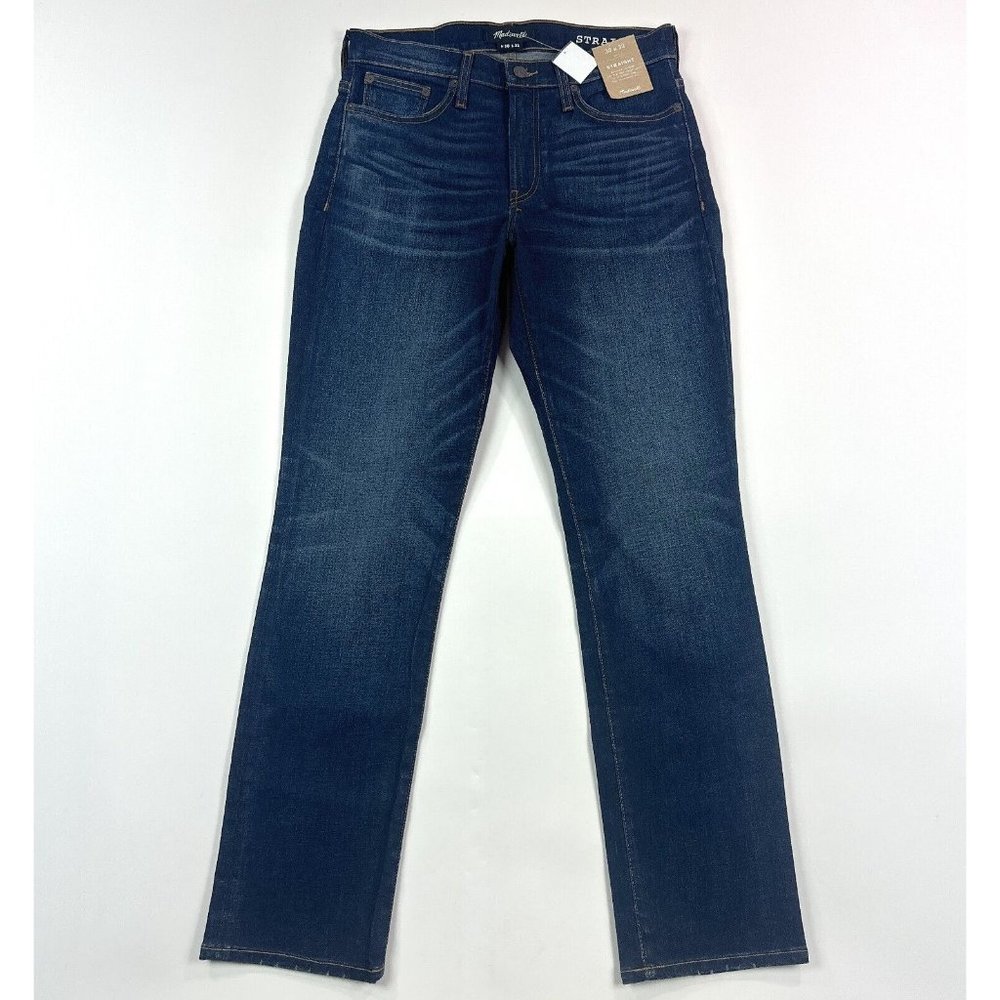 Madewell Straight Leg Mens 30x32 Dark Blue Jeans Denim Stretch L4383